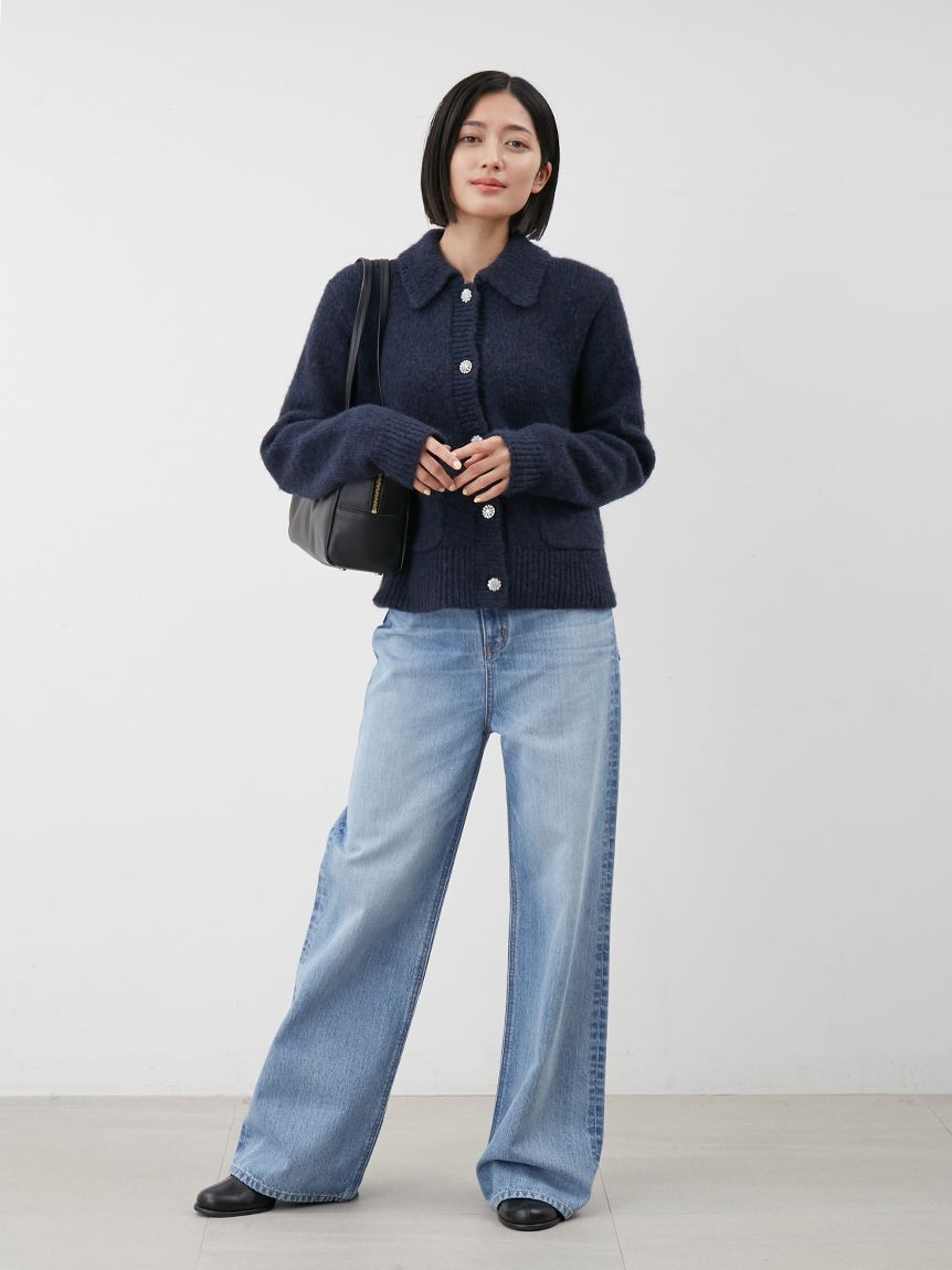 Mila Owen「ハイウエストワイドデニムパンツ」|デニム|