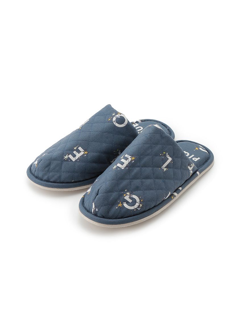 GELATO PIQUE HOMME「【HOMME】スターロゴ総柄キルティングルームシューズ」|ルームシューズ|NVY