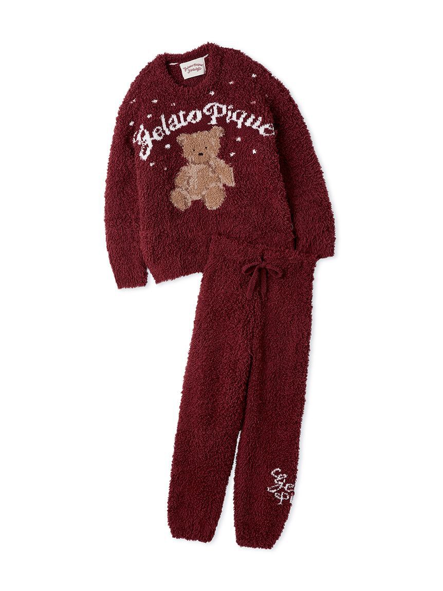 GELATO PIQUE KIDS & BABY「【HOLIDAY】【JUNIOR】ジェラートスノーベアジャガードプルオーバー＆ロングパンツセット」|ルームウェア|RED