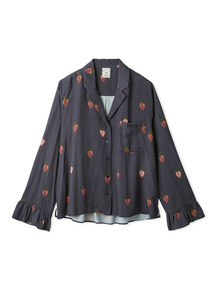 gelato pique「ストロベリー柄ツイルシャツ」|ルームウェア|