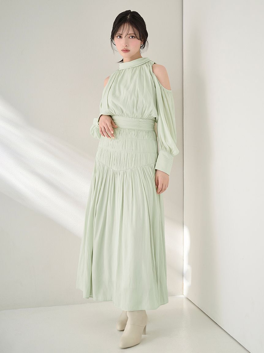 SNIDEL「コールドショルダーロングワンピース」|ワンピース|