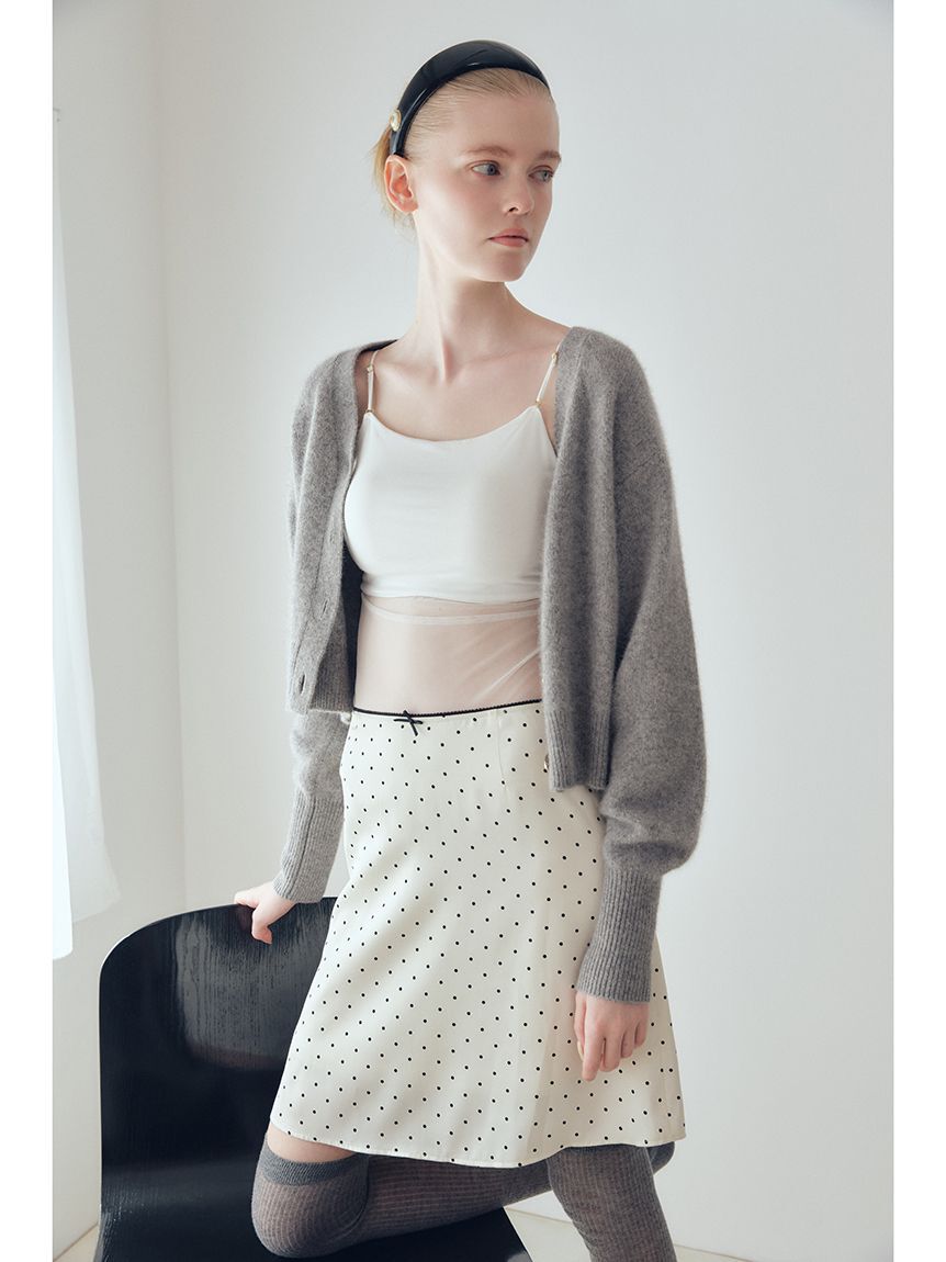 LILY BROWN Lingerie「【LILY BROWN Lingerie】カップ付ハーフシアーキャミ」|キャミソール|