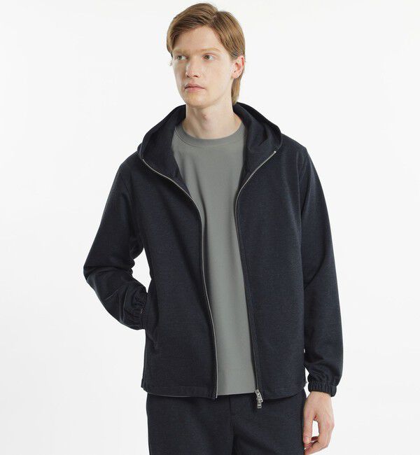 MACKINTOSH PHILOSOPHY「テーラードジャージー フーデッドパーカー ダブルジャージー裏メッシュ」|ブルゾン・スタジャン|ネイビー