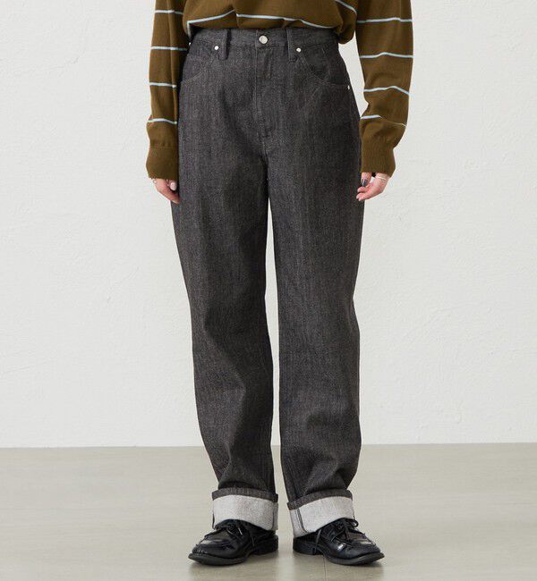 MACKINTOSH PHILOSOPHY「GREY LABEL シンチバックテーパードデニム」|デニム|ブラック