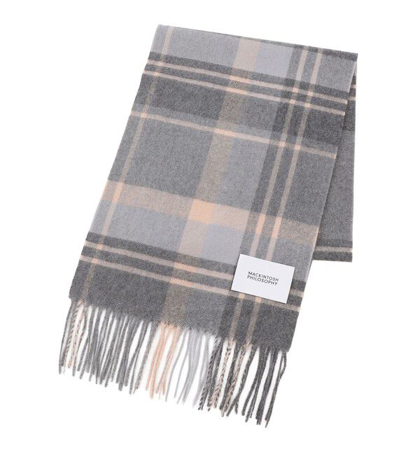 MACKINTOSH PHILOSOPHY「【WEB限定】カシミヤチェックマフラー」|マフラー|チャコールグレー