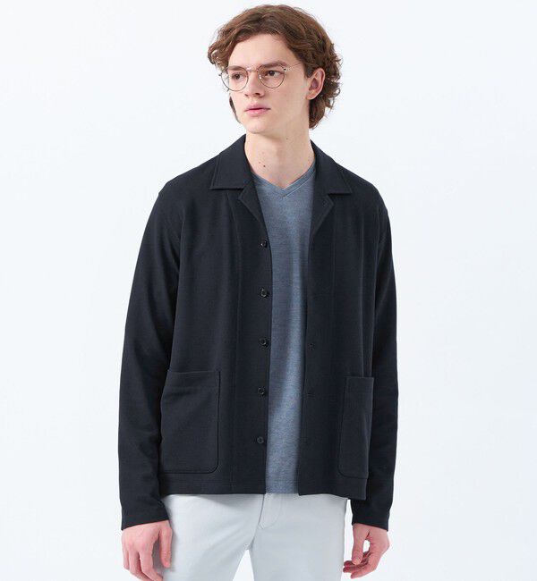 MACKINTOSH PHILOSOPHY「ストレッチミラノリブ シャツカーディガン」|ブルゾン・スタジャン|ネイビー