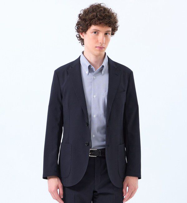 MACKINTOSH PHILOSOPHY「トロッター ウルトラライト ジャケット ナローサッカーストライプ」|テーラードジャケット|ネイビー