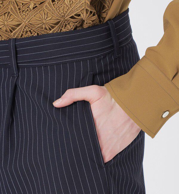  「ストライプベルテッドスラックス」|スラックス|