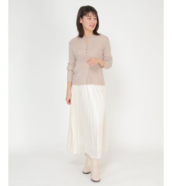 IKKA LOUNGE「ヘンリーネックリブニット」|プルオーバー|