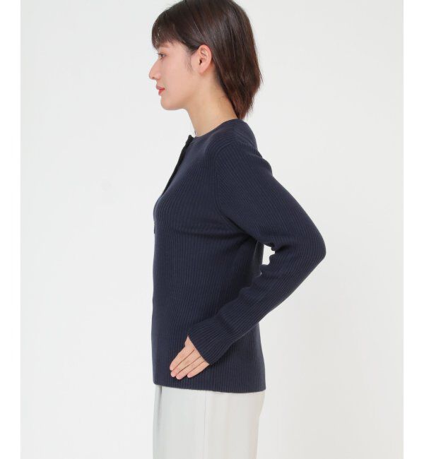 IKKA LOUNGE「ヘンリーネックリブニット」|プルオーバー|