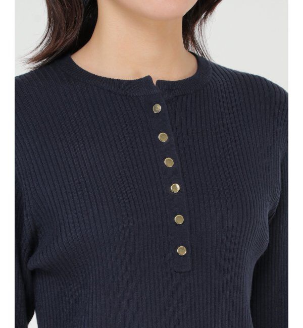 IKKA LOUNGE「ヘンリーネックリブニット」|プルオーバー|