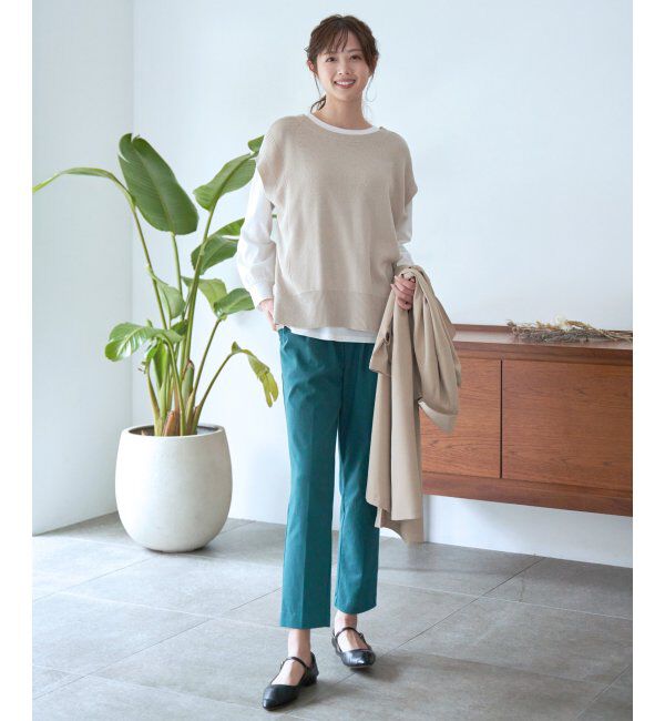 ikka「BeasyStretch テーパードパンツ」|スラックス|