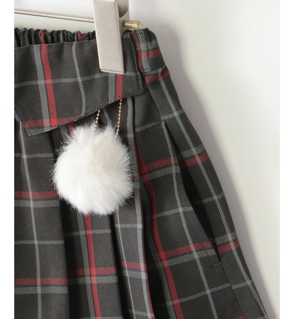 ikka kids「【親子おそろい】ポンポン付きチェックタックキュロット（120~160cm）」|スカート|
