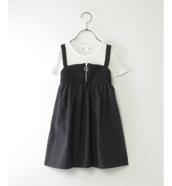 ikka kids「フクレジャカード切り替えジップ使いワンピース（120~160cm）」|スカート|