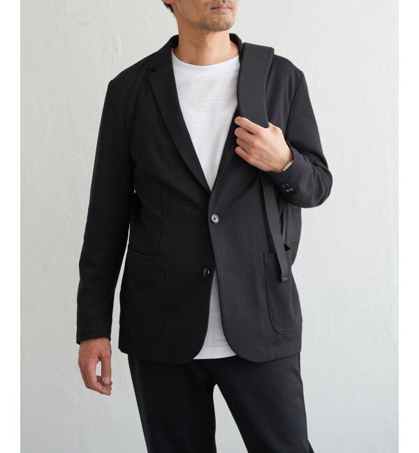 IKKA LOUNGE「GOKU楽ワークTRポンチジャケット」|テーラードジャケット|ブラック