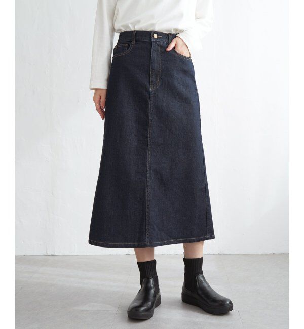 ikka「デニムロングスカート」|スカート|