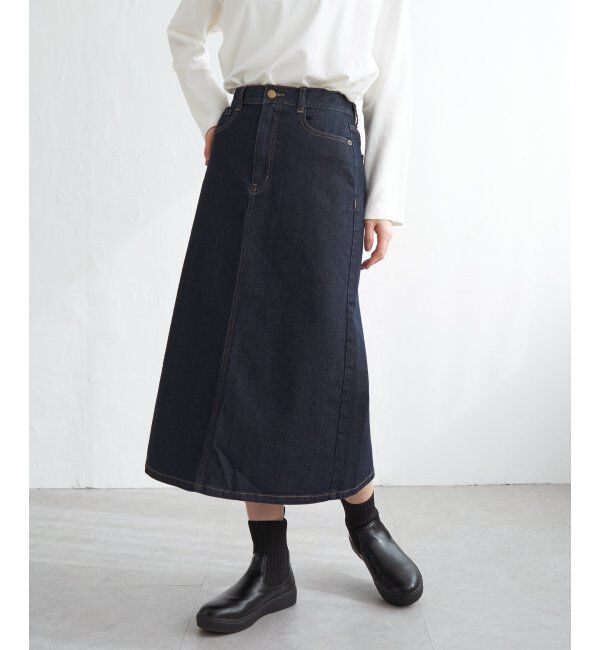 ikka「デニムロングスカート」|スカート|