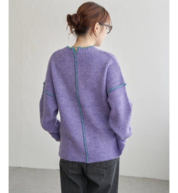 Lbc with Life「配色ステッチ畦ニットプルオーバー」|カーディガン|