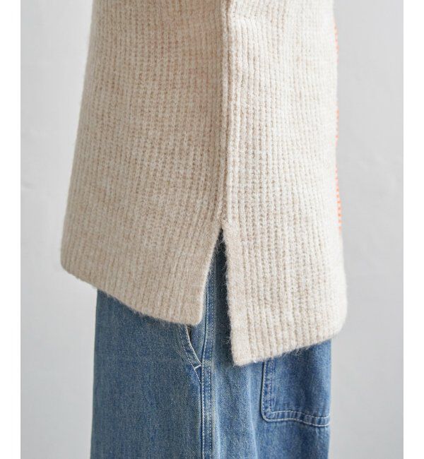 Lbc with Life「配色ステッチ畦ニットプルオーバー」|カーディガン|