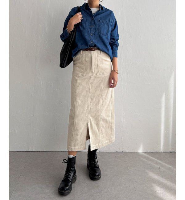 Lbc with Life「コーデュロイベイカーIラインスカート」|スカート|