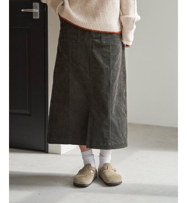 Lbc with Life「コーデュロイベイカーIラインスカート」|スカート|チャコール