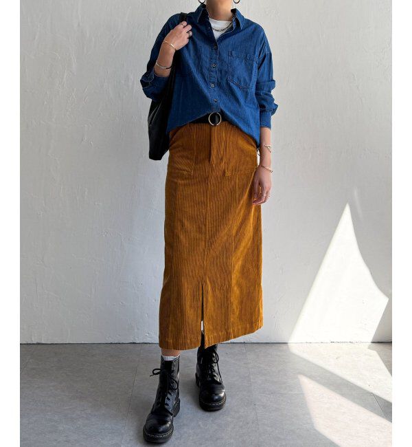 Lbc with Life「コーデュロイベイカーIラインスカート」|スカート|