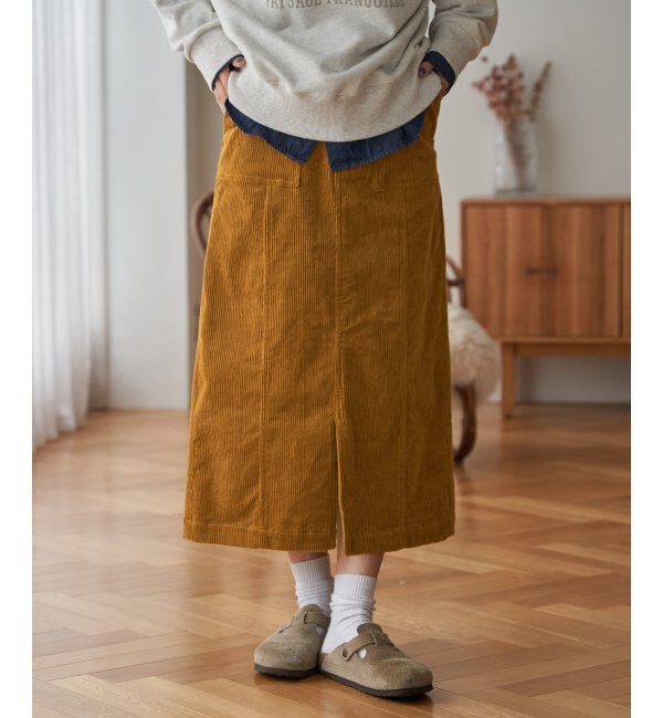 Lbc with Life「コーデュロイベイカーIラインスカート」|スカート|キャメル