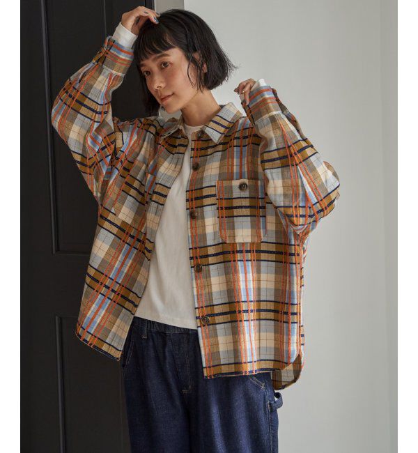 Lbc with Life「モールチェックCPOシャツ」|シャツ・ブラウス|ベージュ