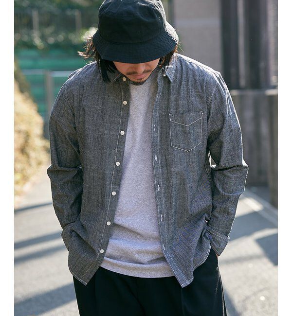 VENCE share style「ダンガリーレギュラーシャツ」|シャツ・ブラウス|ブラック