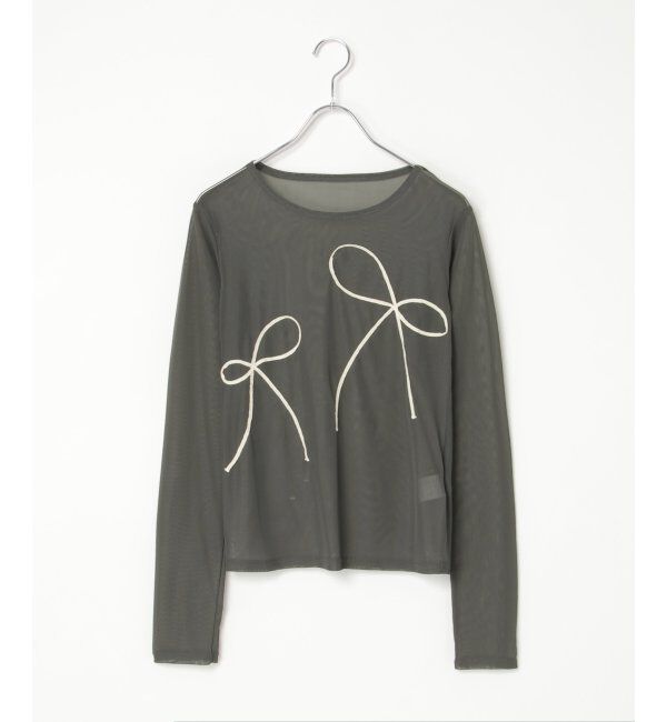VENCE share style「シアーリボンコード刺繍プルオーバー」|Tシャツ・カットソー|