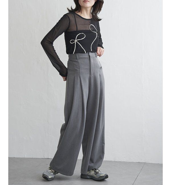 VENCE share style「シアーリボンコード刺繍プルオーバー」|Tシャツ・カットソー|