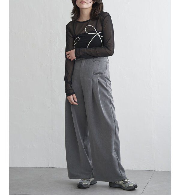 VENCE share style「シアーリボンコード刺繍プルオーバー」|Tシャツ・カットソー|