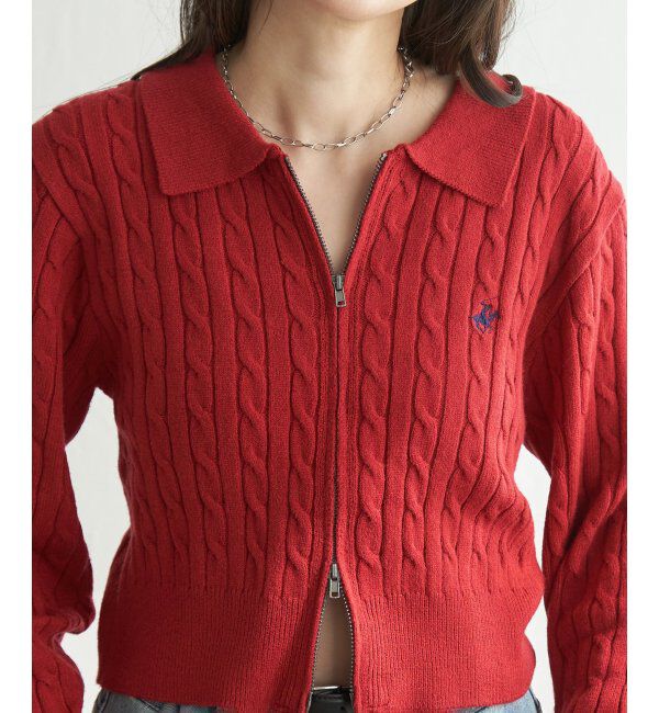 VENCE share style「BEVERLY HILLS POLO CLUB ケーブル編みポロカーデ」|カーディガン|レッドケイ