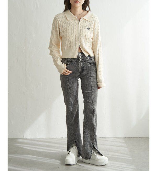 VENCE share style「BEVERLY HILLS POLO CLUB ケーブル編みポロカーデ」|カーディガン|