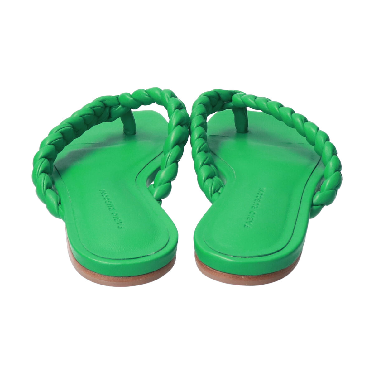 FABIO RUSCONI 「【FABIO RUSCONI】スクエアトウウーブンレザートングサンダル」|サンダル|