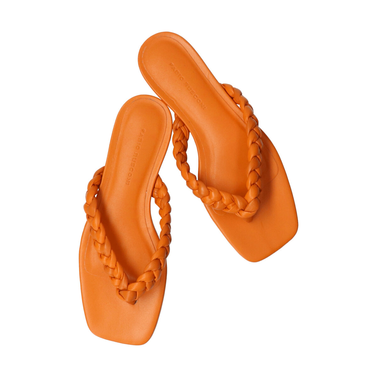 FABIO RUSCONI 「【FABIO RUSCONI】スクエアトウウーブンレザートングサンダル」|サンダル|OG