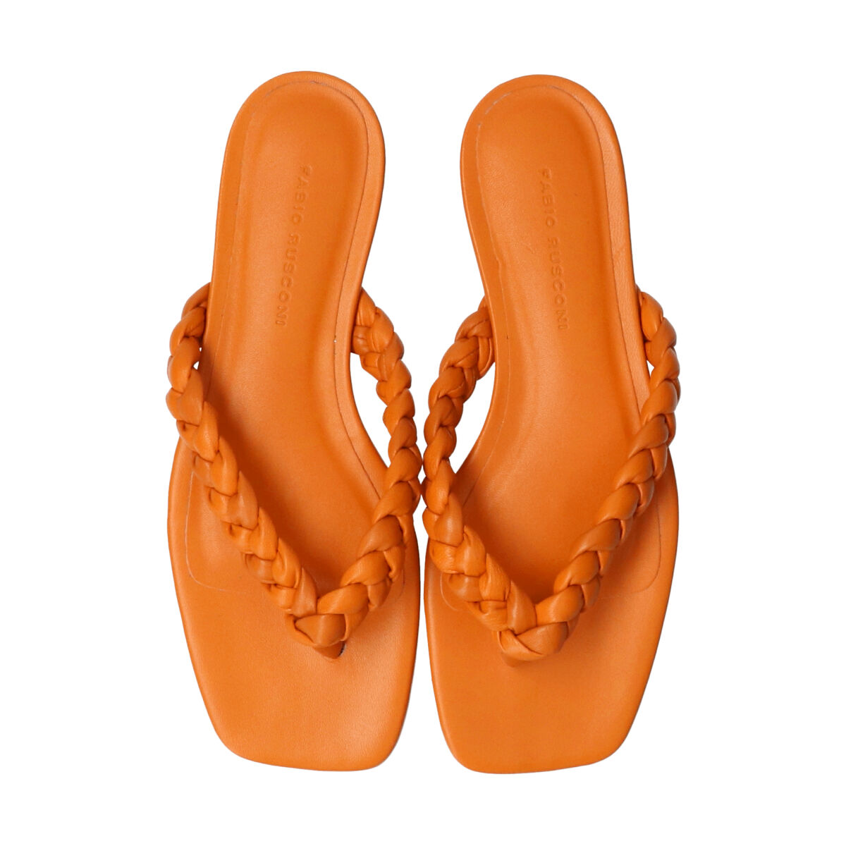 FABIO RUSCONI 「【FABIO RUSCONI】スクエアトウウーブンレザートングサンダル」|サンダル|