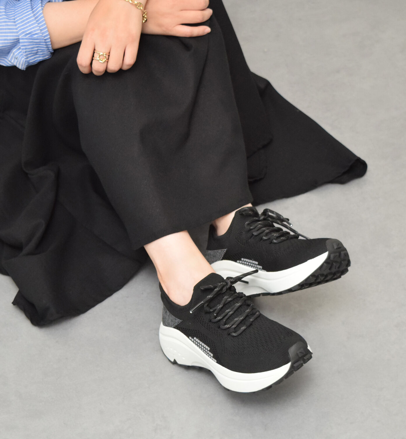 IMPORT SELECT「【bussola】厚底ニットスニーカー」|スニーカー|BL/C