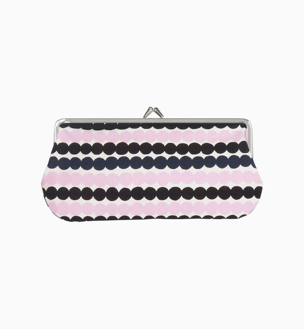 Marimekko「Rasymatto Silmalasi Kukkaro がま口ポーチ」|ポーチ|ホワイト&times;ピンク