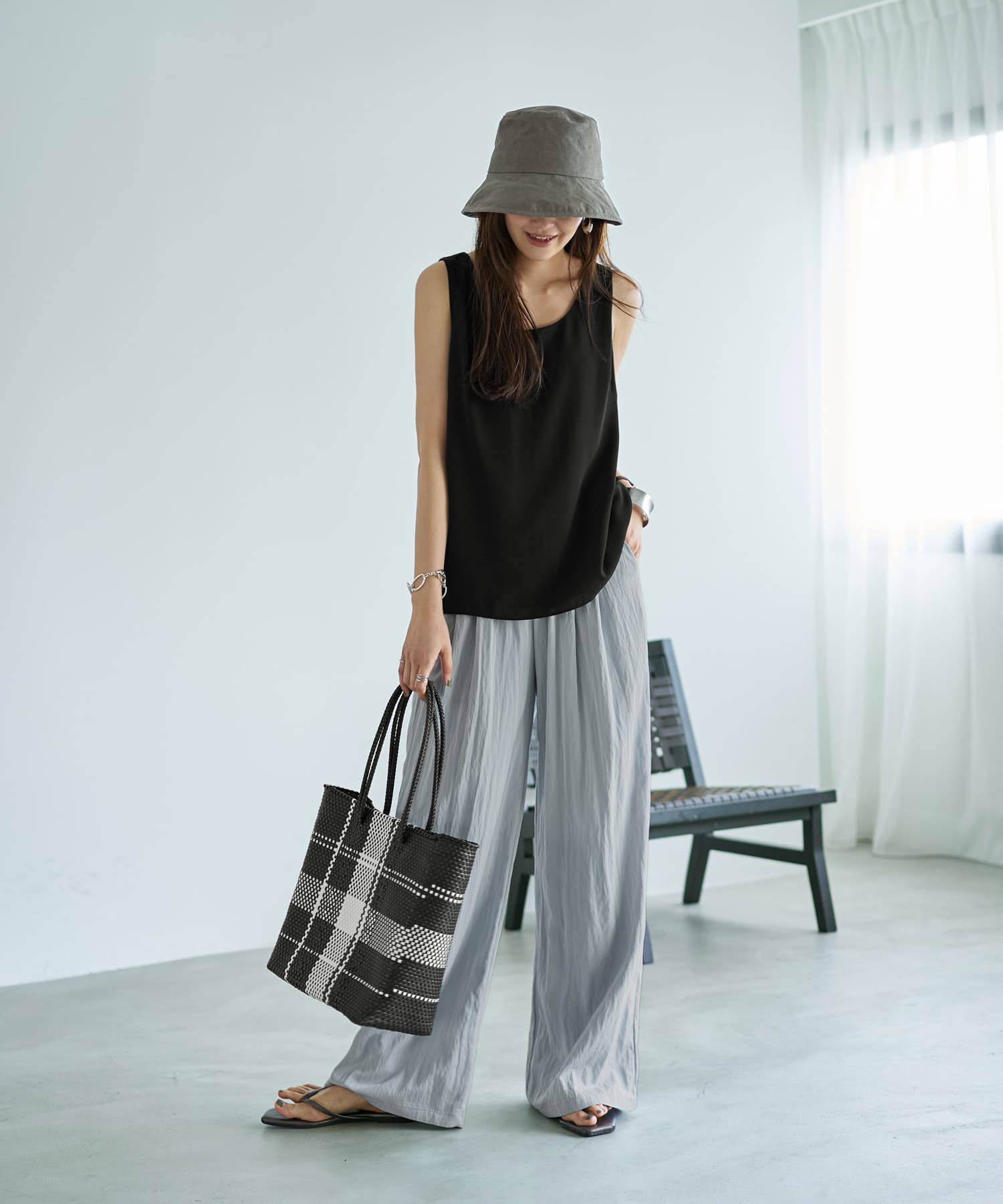  「透けないジョーゼットタンクトップ」|タンクトップ|