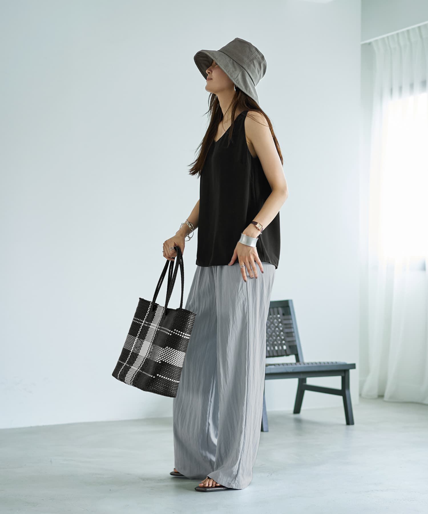  「透けないジョーゼットタンクトップ」|タンクトップ|