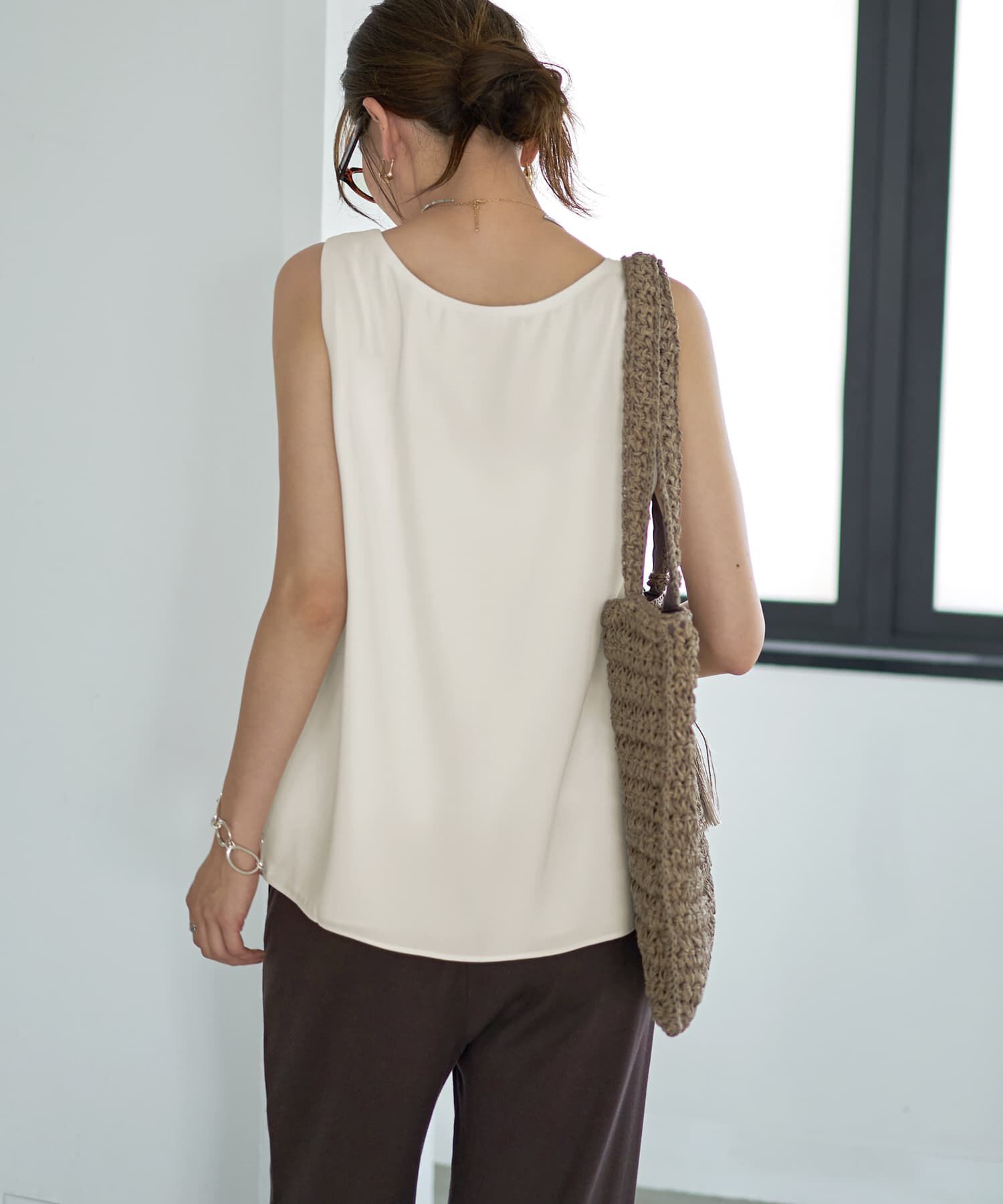  「透けないジョーゼットタンクトップ」|タンクトップ|