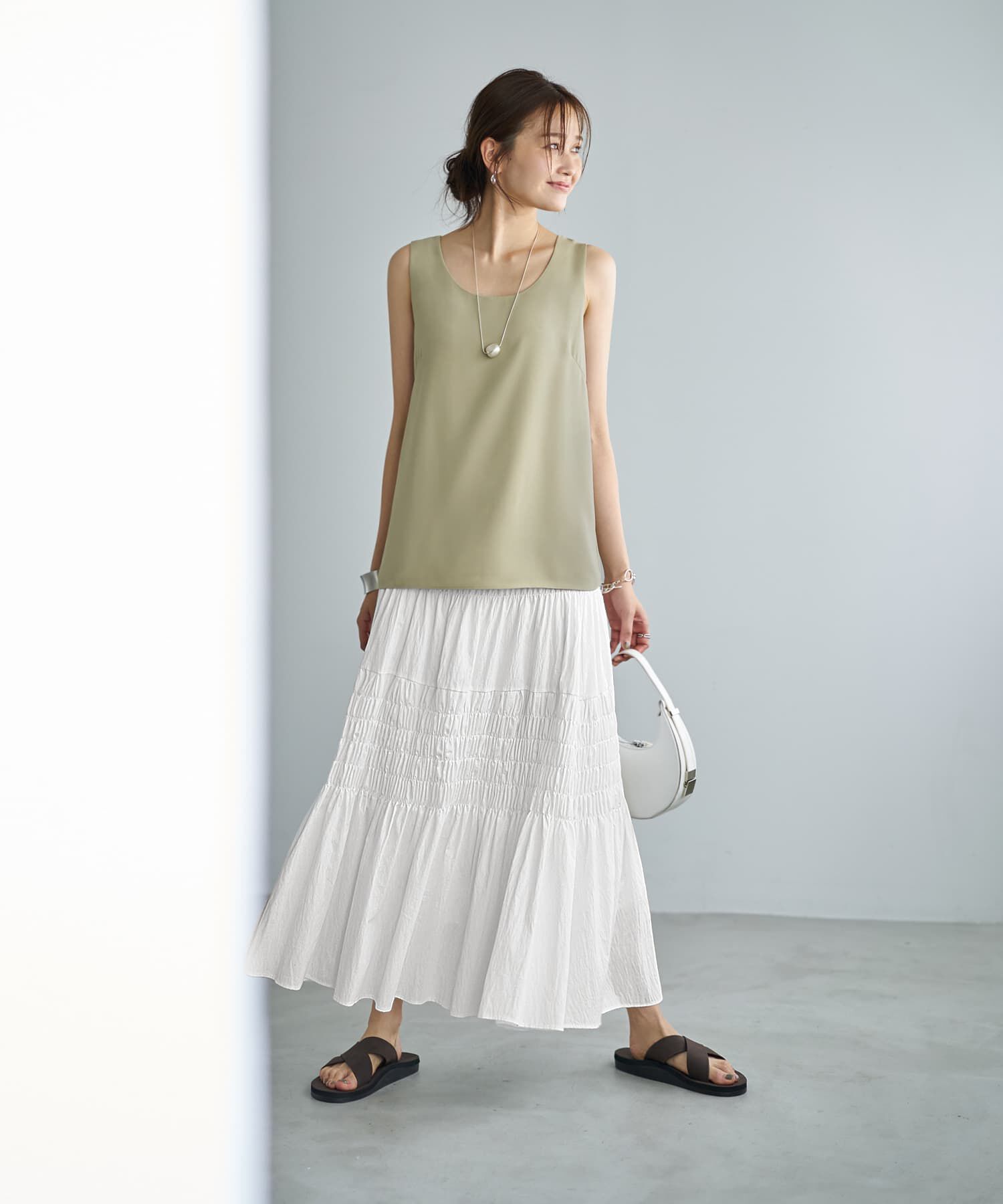  「透けないジョーゼットタンクトップ」|タンクトップ|