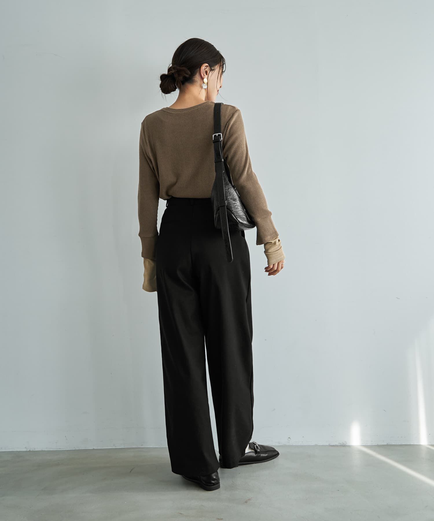 STYLE DELI「ウール調MIXタックワイドパンツ」|その他|