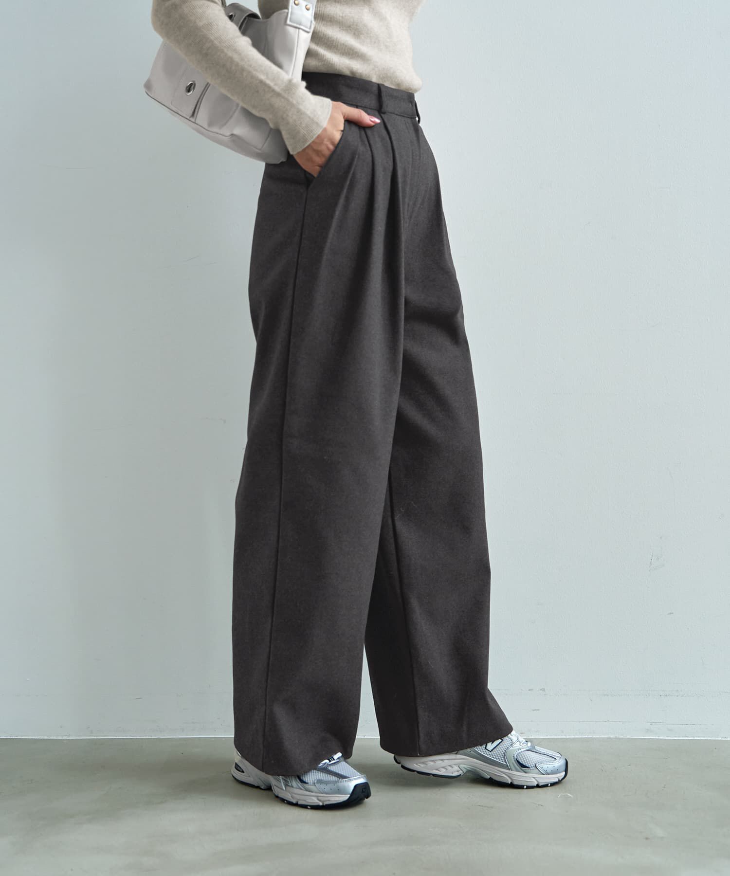 STYLE DELI「ウール調MIXタックワイドパンツ」|その他|