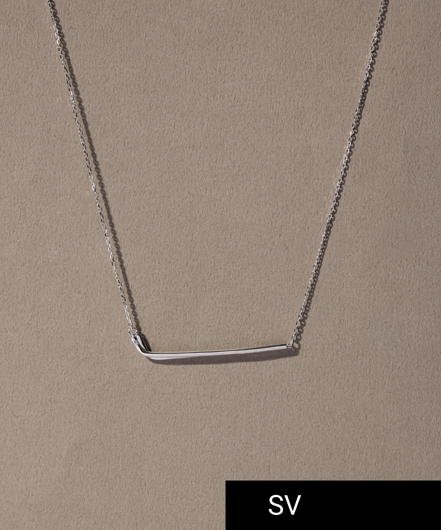 JUPITER「【SV925】ダブルバーダイヤモンドネックレス/ペア/シルバー」|ネックレス|シルバー