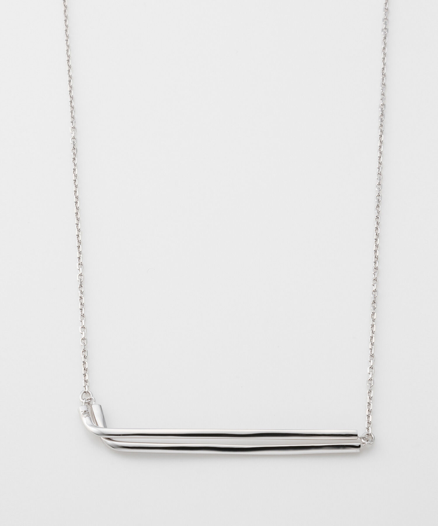 JUPITER「【SV925】ダブルバーダイヤモンドネックレス/ペア/シルバー」|ネックレス|