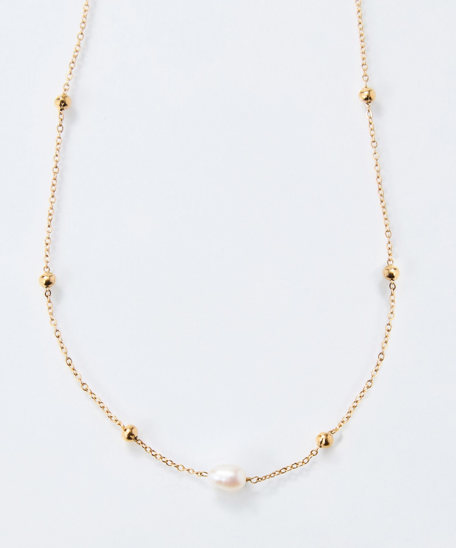 Phoebe「【金属アレルギー対応】ドリッピングウォーターパールネックレス/サージカルステンレス」|ネックレス|