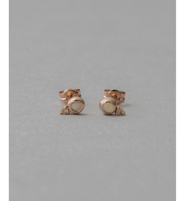 ete「K10MPG オパール ブラウンダイヤモンド ピアス」|ピアス|ピンクゴールド