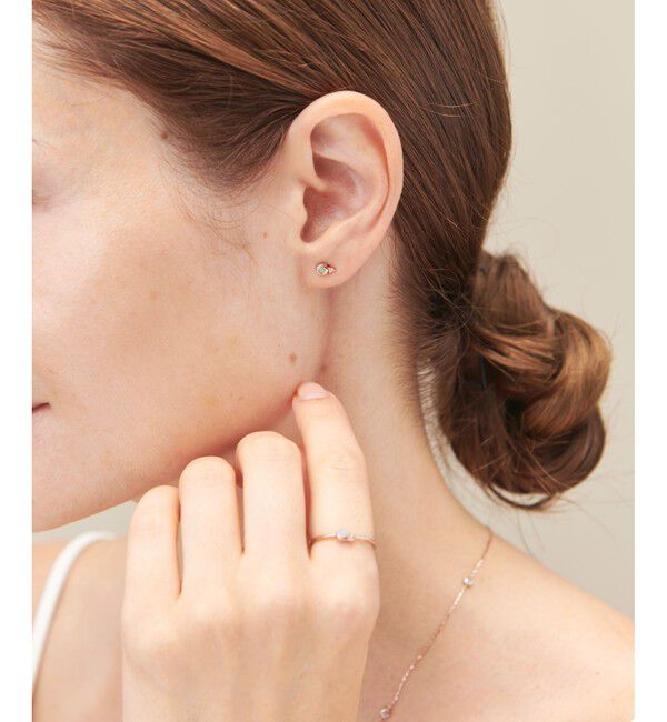 ete「K10MPG オパール ブラウンダイヤモンド ピアス」|ピアス|